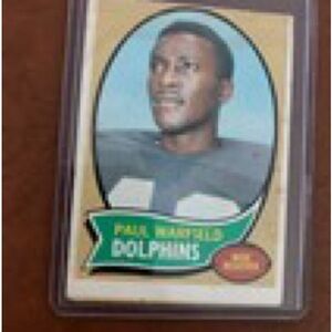 Vintage Football Trading Card in Green and Cream